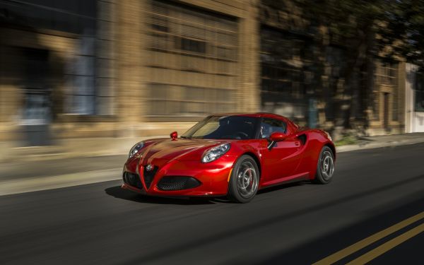 autó,jármű,sportkocsi,Alfa Romeo,Alfa Romeo 4C,piros autó