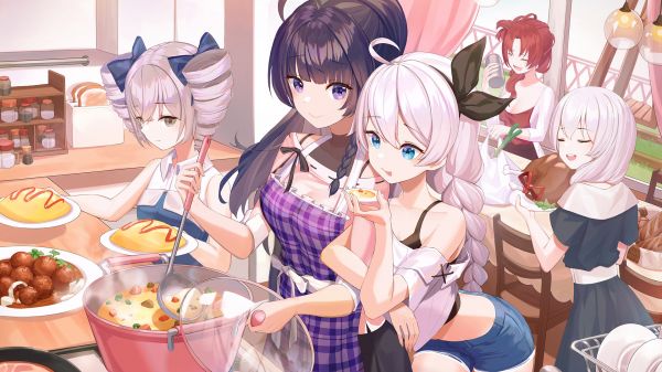 Meninas anime,Anime,anime beauty,Comida,cozinhando