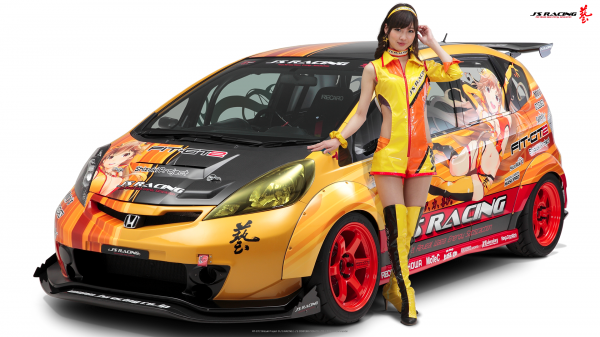 japonská autá,Itasha,honda fit,TunerCar,žltých vozov,Model