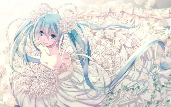 插图, 长发, 动漫, 动漫女孩, 画画, Vocaloid