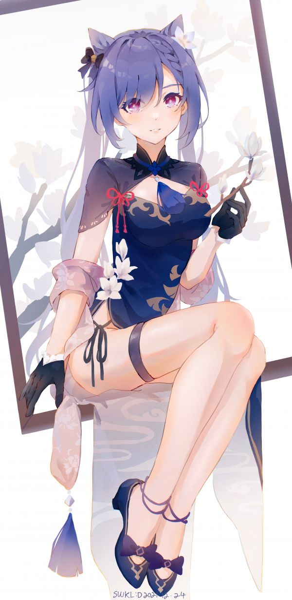 cartoon,thigh,black hair,hime cut,white,bangs