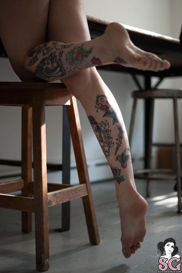 jambes,tatouage,modèle,mode,collants,Suicide Girls