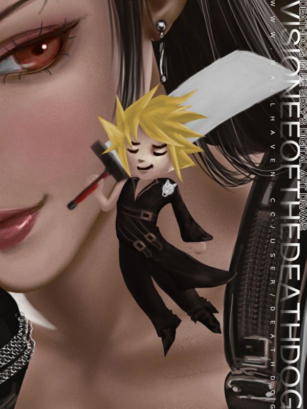 visionee,deathdog,Final Fantasy VII,Tifa Lockhart,Cloud Strife,ศิลปะแฟนซี