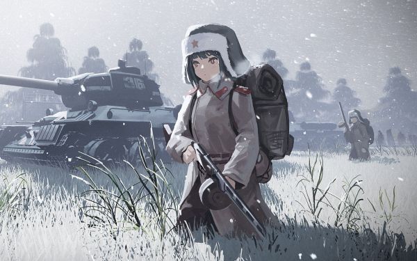 Soviet Army,militær,tank,krig,anime jenter,USSR