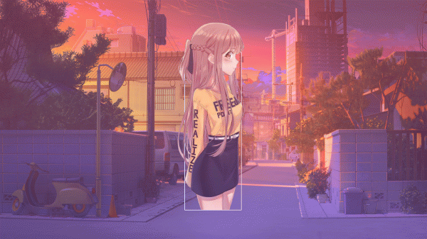 anime,anime girls,Photoshop,digital art,picture in picture,landscape