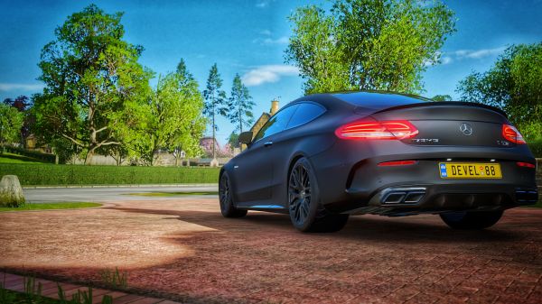 Forza Horizon 4, jocuri video, mașină, Mercedes Benz C63 AMG, C63 AMG, Mercedes AMG