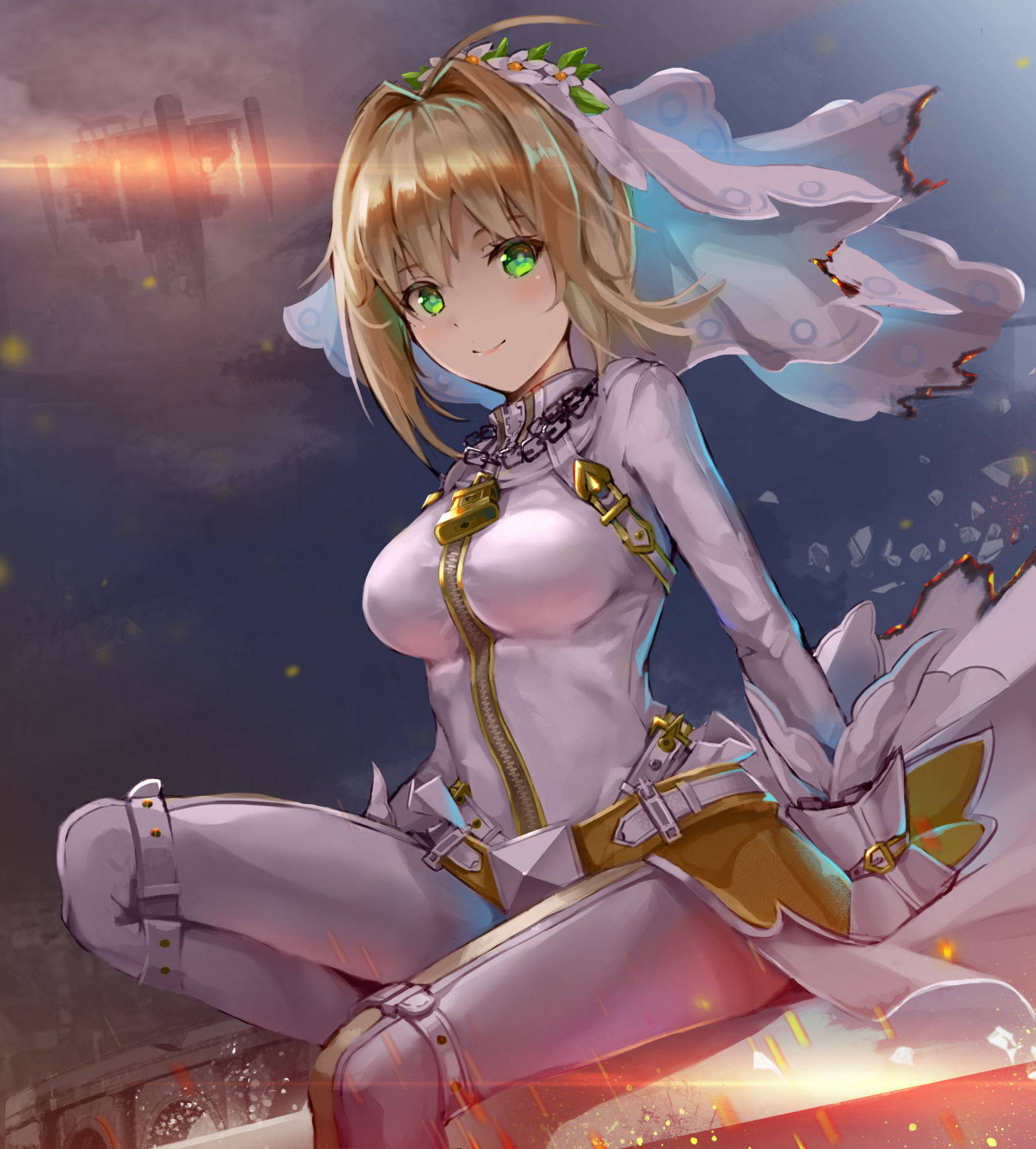 アニメ, アニメの女の子, フェイトシリーズ, フェイトグランドオーダー, Fate Extra, Fate Extra CCC, Nero Claudius, セイバー・ブライド, 長い髪, ブロンド, ソロ, アートワーク, デジタルアート, ファンアート