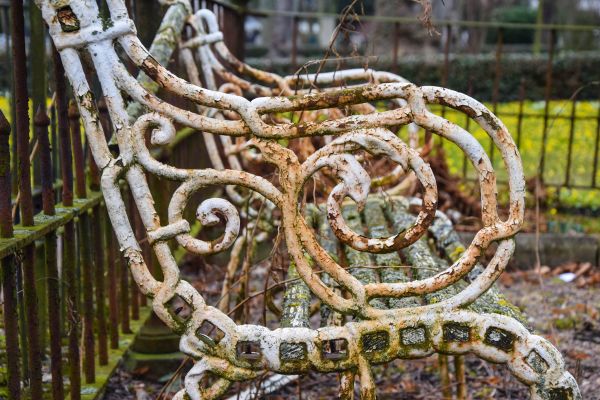 Ast,Bank,Rost,Skulptur,Friedhof,Bank