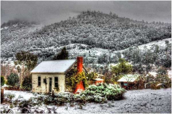 zăpadă,mediu rural,căsuță,Australia,scenă,Tasmania