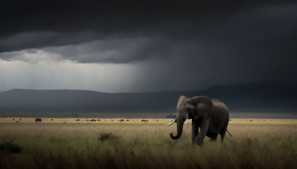 ai art,storm,elefant,Kenya,savanne,dyr