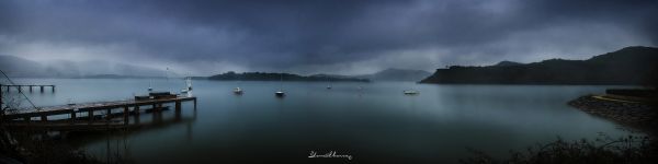 paisaje,oscuro,noche,agua,barco,lago