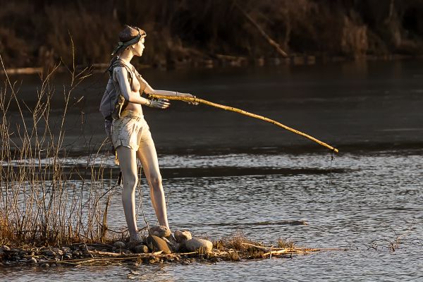 mar,lago,agua,reflexión,ángel,máscara