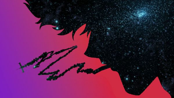 anime,dark,anime boys,stars,Cowboy Bebop,purple background