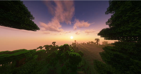 Minecraft,Pôr do sol