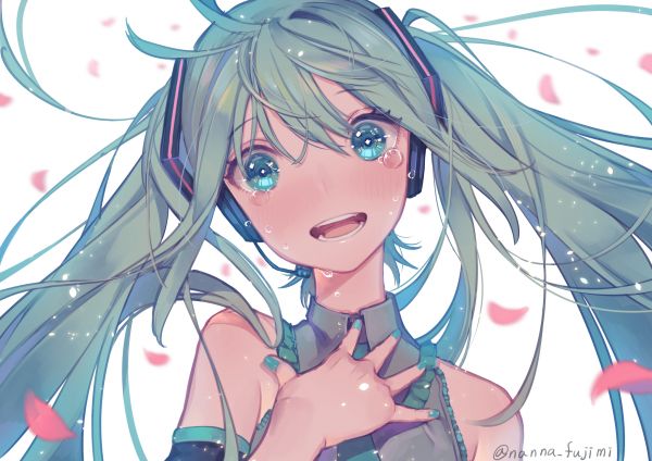 Hatsune Miku, Vocaloid, anime girls, blue hair, twintails, women