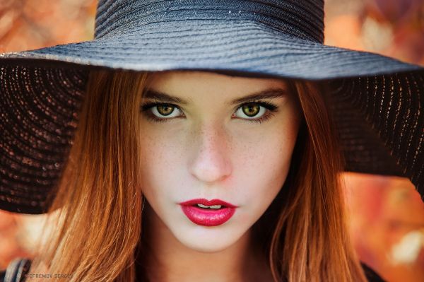 face,women,model,portrait,redhead,depth of field