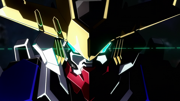 Gundam,ชุดสูทมือถือ Gundam Iron Orphans,Anime screenshot,barbatos,ดวงตาเรืองแสง,mechs