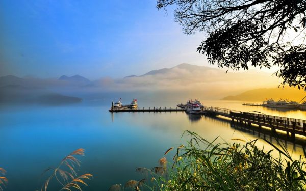 paisaje,mar,bahía,luz de sol,puesta de sol,lago