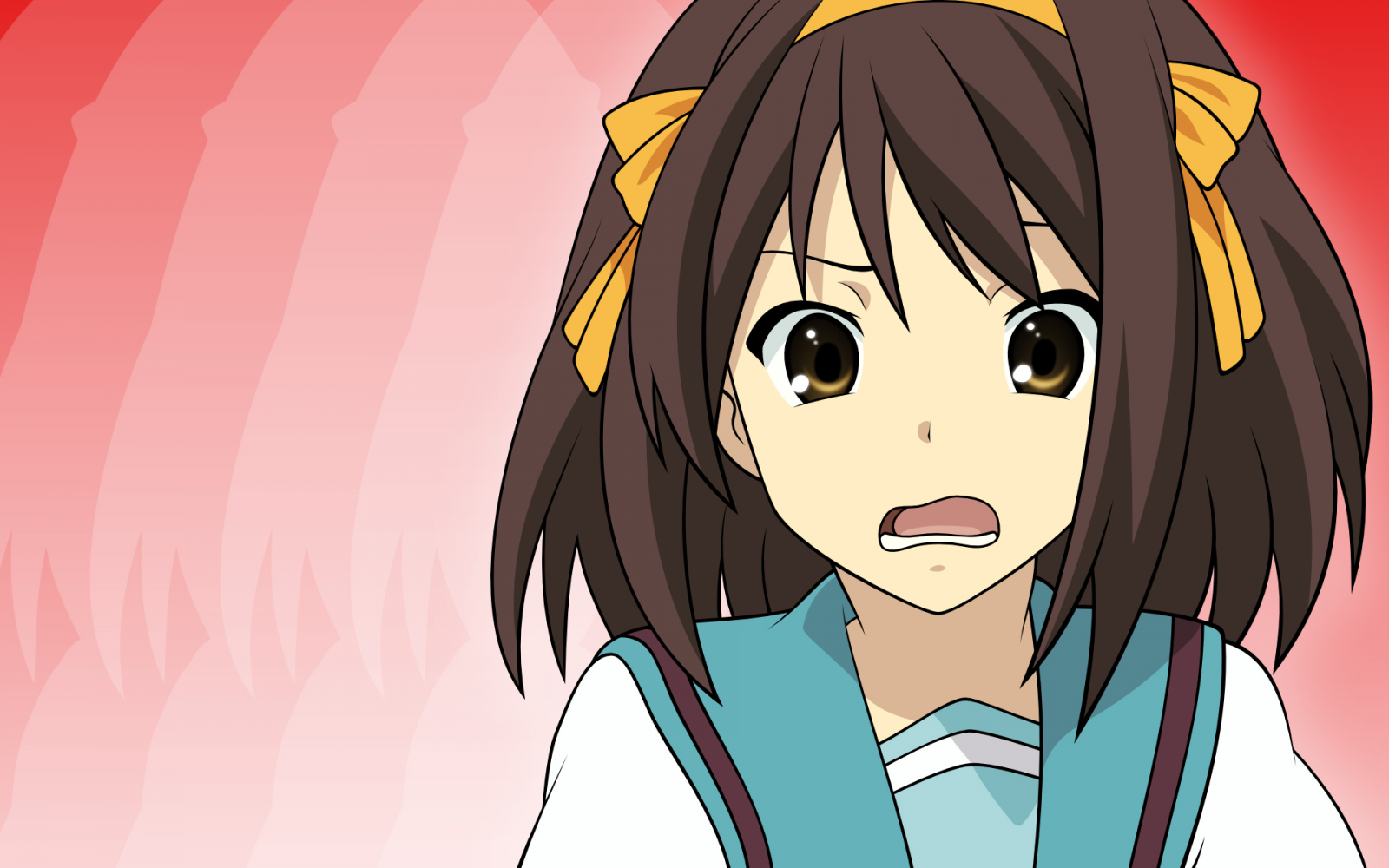 anime, anime lányok, Suzumiya Haruhi, szalag