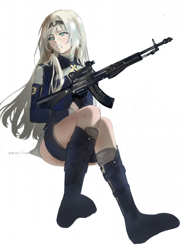 anime,gadis anime,rambut panjang,gadis Frontline,AN 94 Girls Frontline,rambut perak