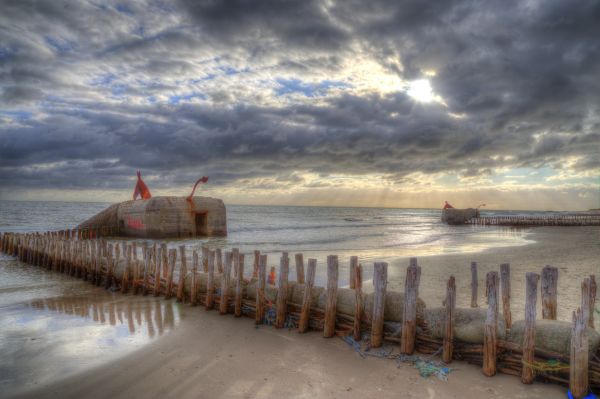 panorama, Pôr do sol, mar, agua, natureza, costa