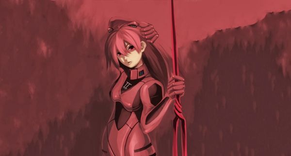 илюстрация, аниме, аниме момичета, Neon Genesis Evangelion, Asuka Langley Soryu, червен