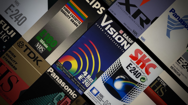 VHS, videoband, grafisch ontwerp, merk, nostalgisch, banier