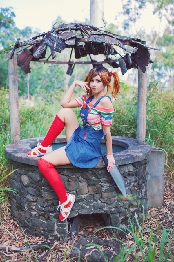 wanita,model,amy Thunderbolt,rambut dicat,melihat viewer,cosplay