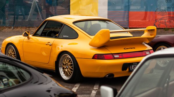 auto,porsche 993,Duitse auto's,90s Cars,gele auto's,BBS