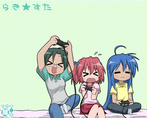 Lykkestjerne,Izumi Konata,kobayakawa Yutaka,Narumi Yui,video spill