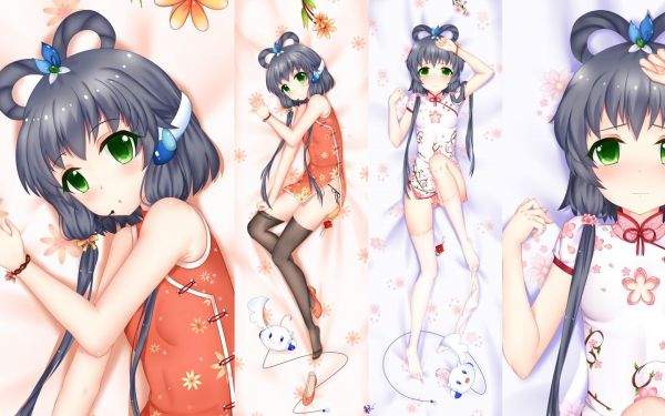 gadis anime,luo Tianyi,Vocaloid Cina,cheongsam,dress Cina,dakimakura