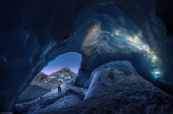 natuur,landschap,bergen,grot,nacht,sterren