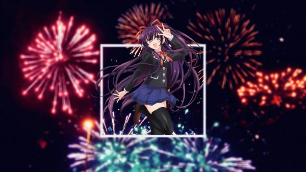 Yatogami Tohka,Data A Live,Date A Bullet,Anime,Dziewcząt anime,fajerwerki