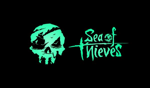 Sea of Thieves,schwarzer Hintergrund,PC-Spiele,Gamers,skull mask,Logotype