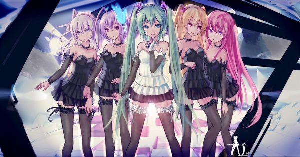 anime,gadis anime,Lily Vocaloid,1486x779 px,Hatsune Miku,Megurine Luka