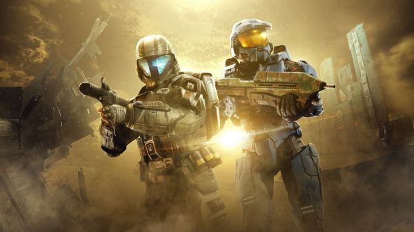 Halo, video games, Video Game Art, soldier, artwork, weapon