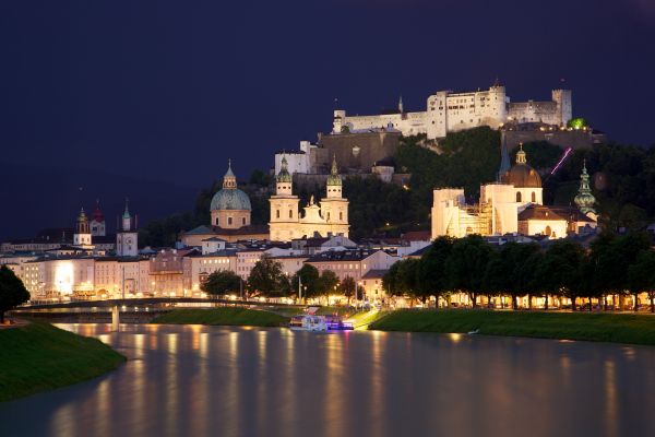 Австрия,река,Залцбург,град,salzach bridge,кей