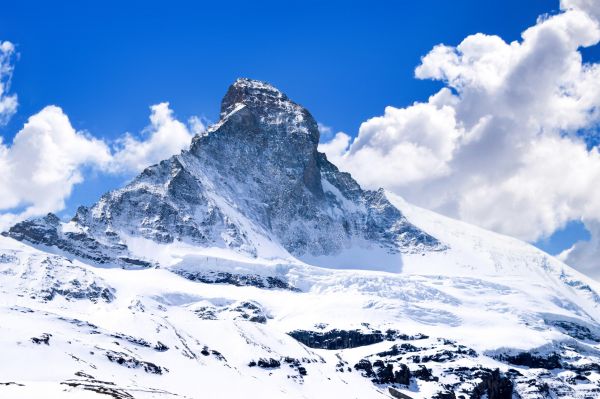 cielo,nube,montagna,la neve,blu,mondo