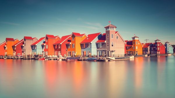 sea,city,cityscape,colorful,boat,window