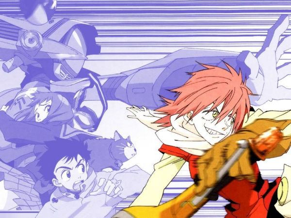 ภาพประกอบ, อะนิเมะ, การ์ตูน, FLCL, Haruhara Haruko, Samejima Mamimi