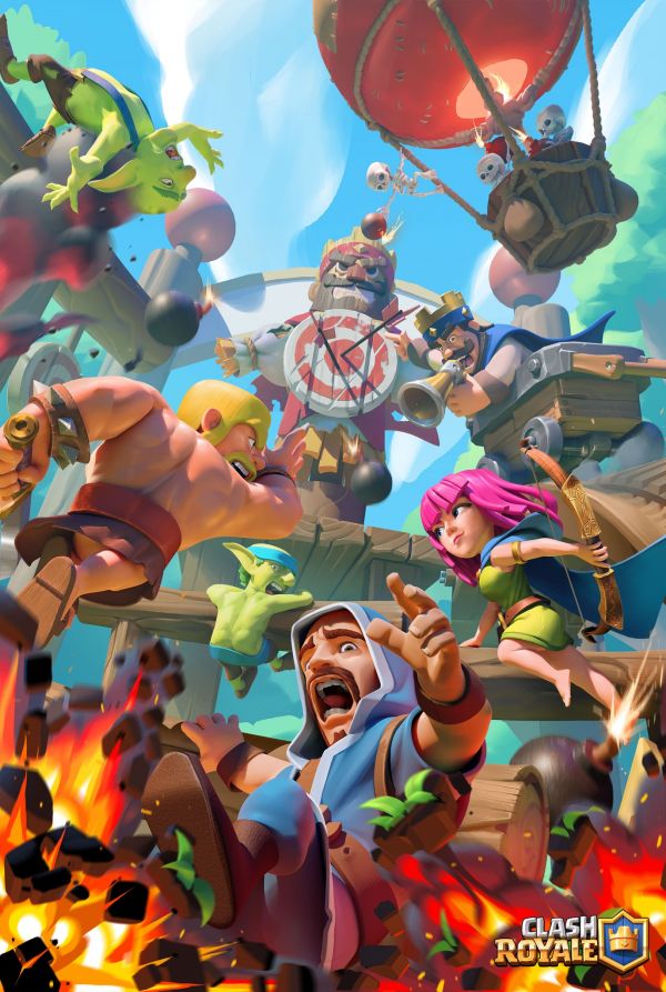 Clash Royale,laadscherm,Video Game Art,een watermerk,aardmannetje,Barbaar