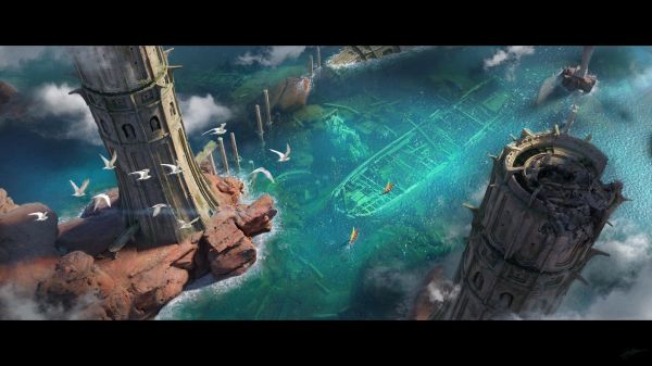 water,world,organism,cg artwork,ART,cloud