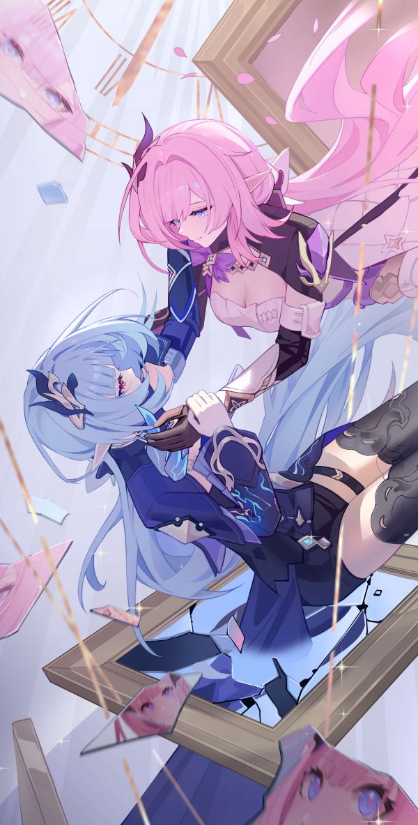 animemeisjes,anime,pixiv,Honkai Impact 3rd,Elysia Honkai Impact 3rd,lang haar