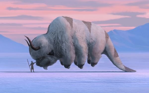 artwork,fantasy art,avatar,Avatar The Last Airbender,Aang,Appa