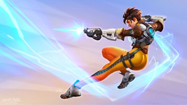 video hry,Overwatch,digital art,Video Game Art,fan art,Tracer Overwatch