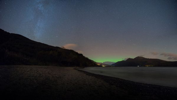 пейзаж,ночь,воды,небо,Звезды,Пляжный