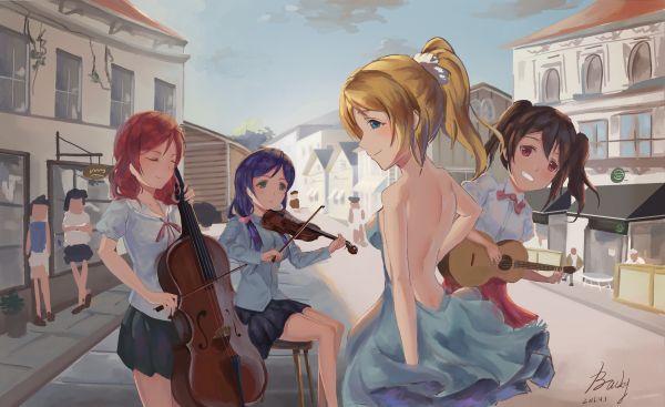 Elske leve,anime jenter,Ayase Eli,Nishikino Maki,Yazawa Nico,Toujou Nozomi