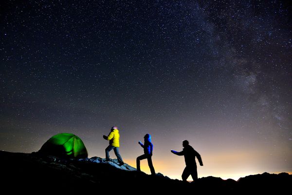 晚,星系,天空,公园,星星,月光