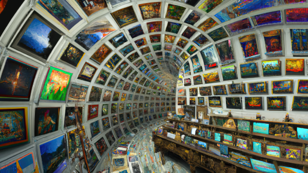 museum,ai art,AI painting,painting,surreal,art gallery