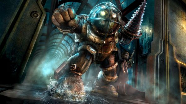 Big Daddy,BioShock,mythologie,Petite soeur,obscurité,armure